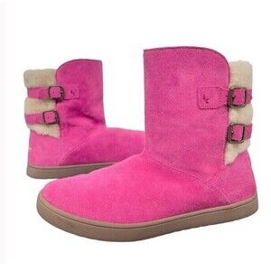 Koolaburra by UGG Amarah Burgundy Shearling Two Straps Boots - Girls Size US 4